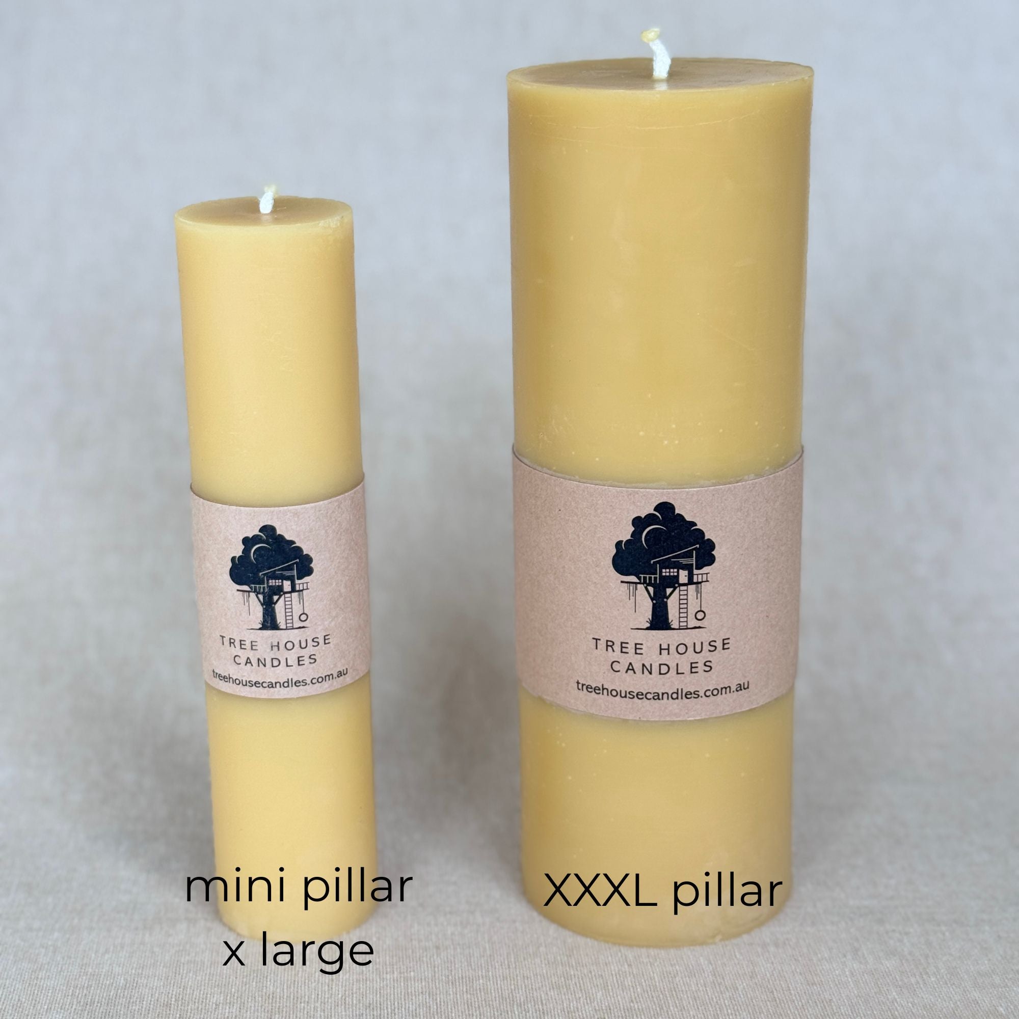 Extra Large Mini Pillar Candle 44-Hour Burn Time | 100% Pure Australian Beeswax 264g