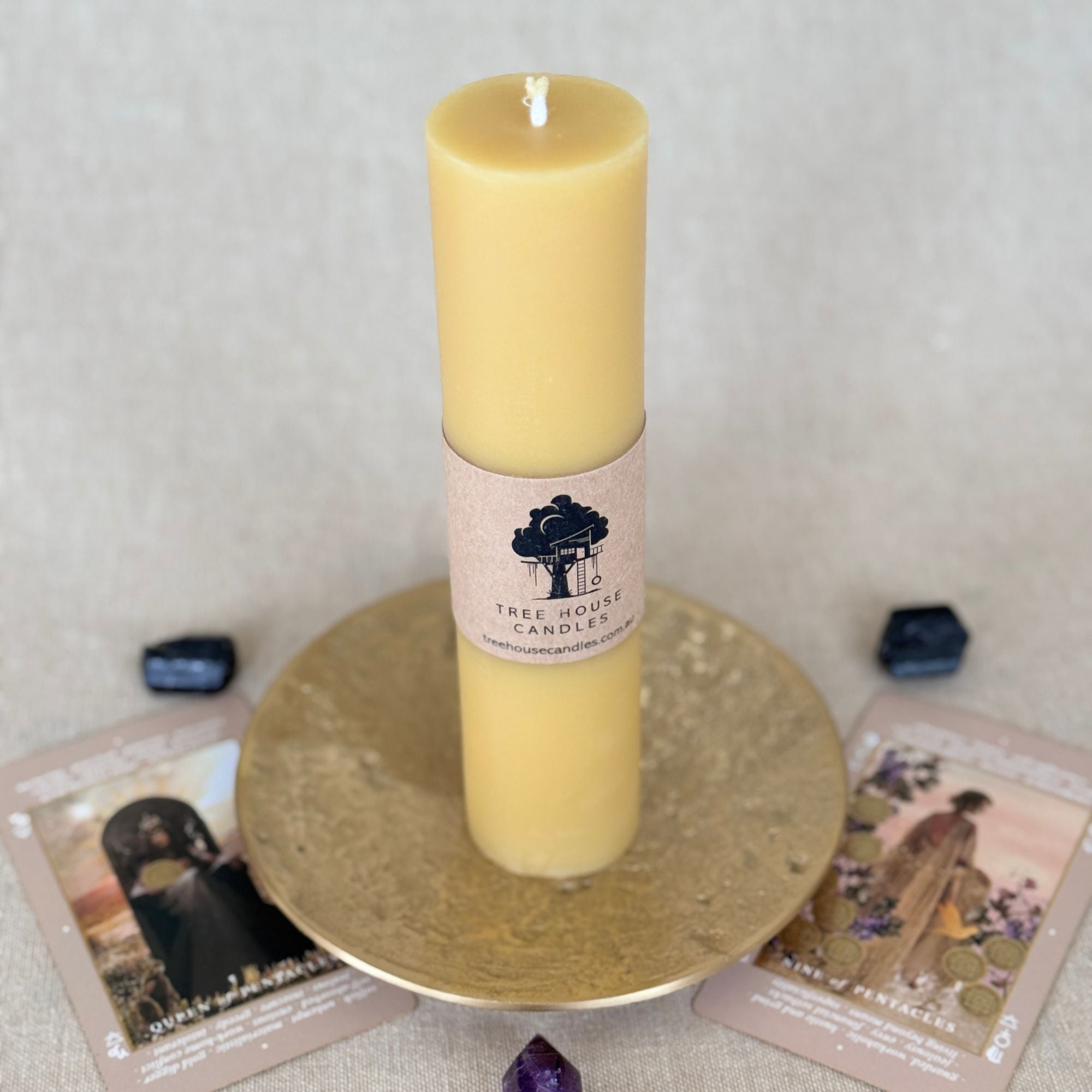 Extra Large Mini Pillar Candle 44-Hour Burn Time | 100% Pure Australian Beeswax 264g