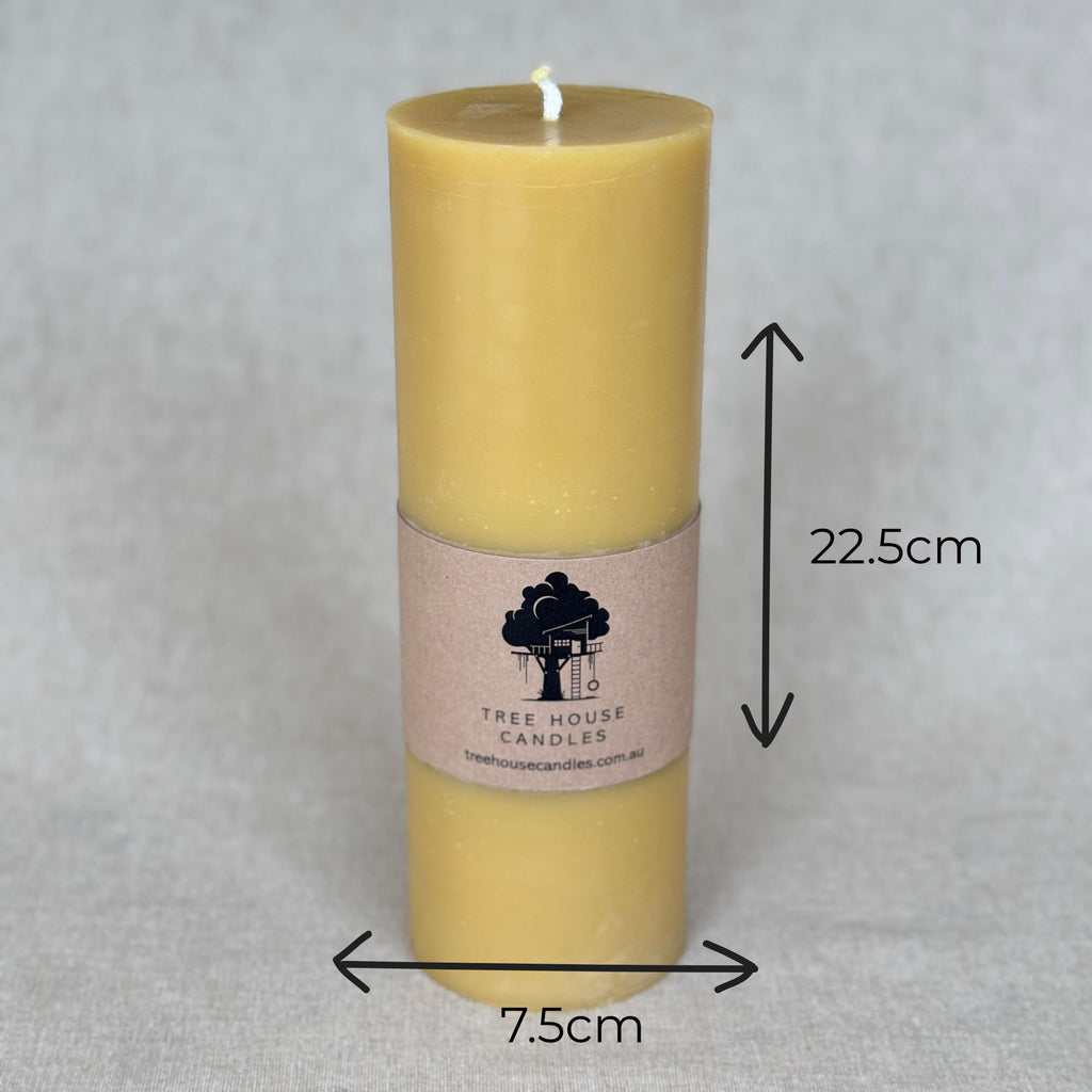 3XL Beeswax Pillar Candle 150-Hour Burn Time | 100% Pure Australian Beeswax 790g