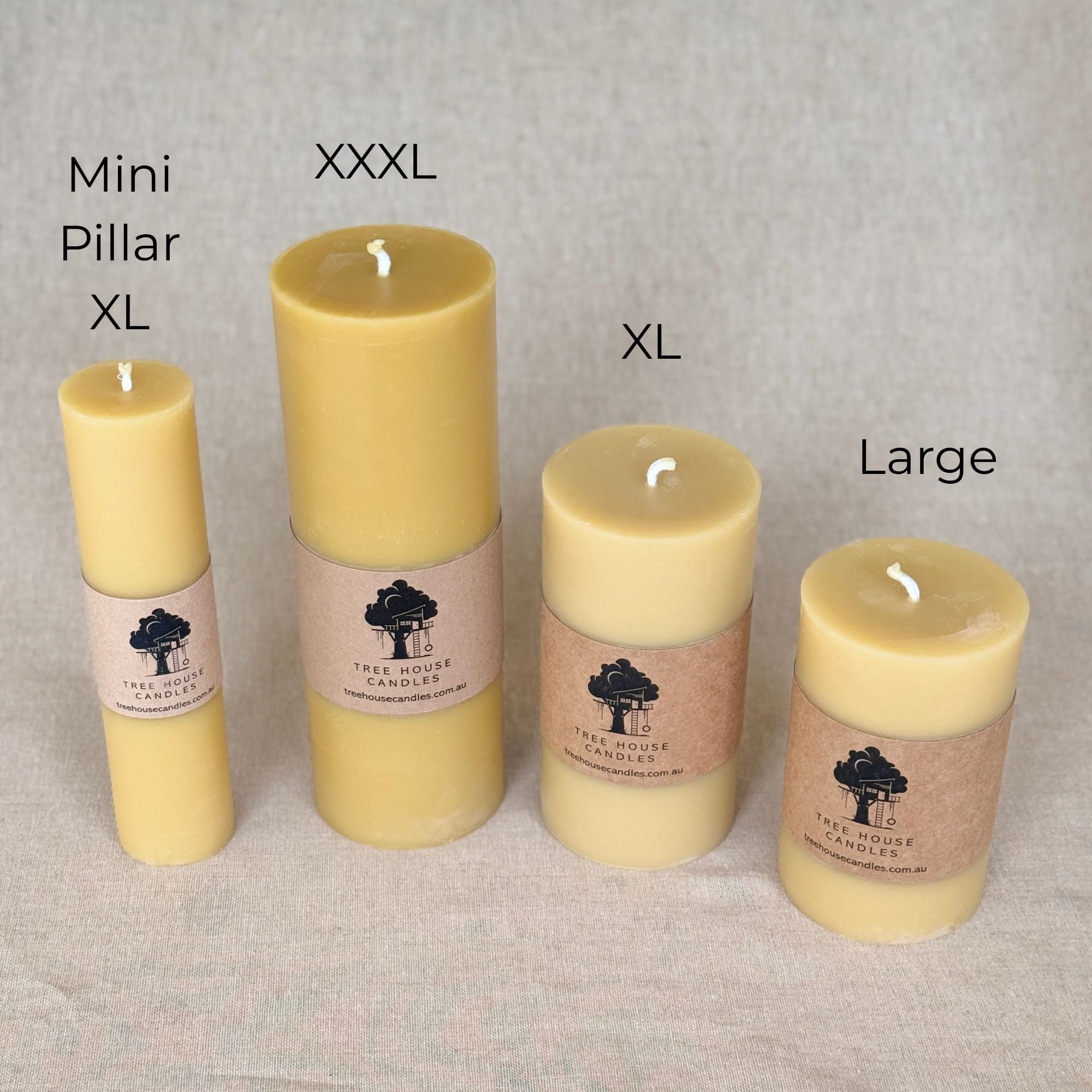 Extra Large Beeswax Pillar Candle 110-Hour Burn Time | 100% Pure Australian Beeswax 550g