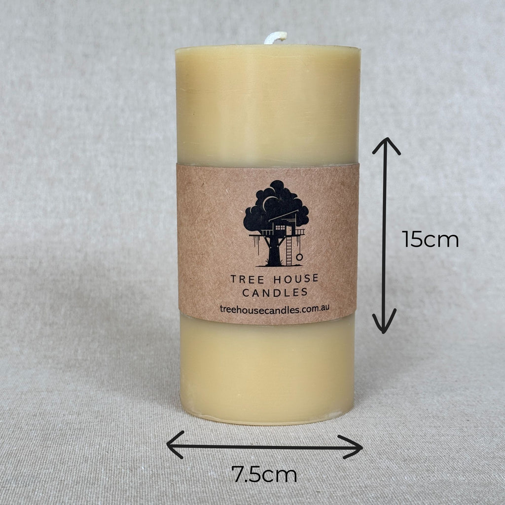 Extra Large Beeswax Pillar Candle 110-Hour Burn Time | 100% Pure Australian Beeswax 550g