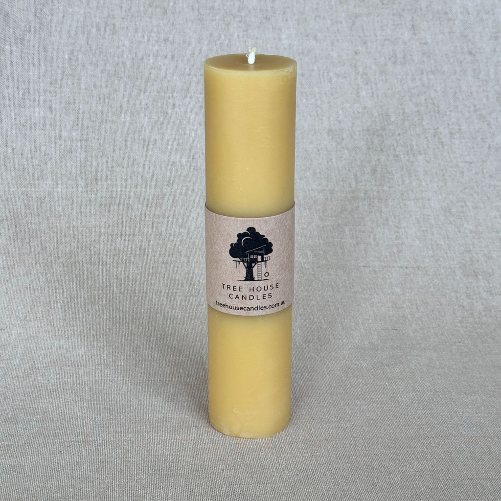 Extra Large Mini Pillar Candle 44-Hour Burn Time | 100% Pure Australian Beeswax 264g