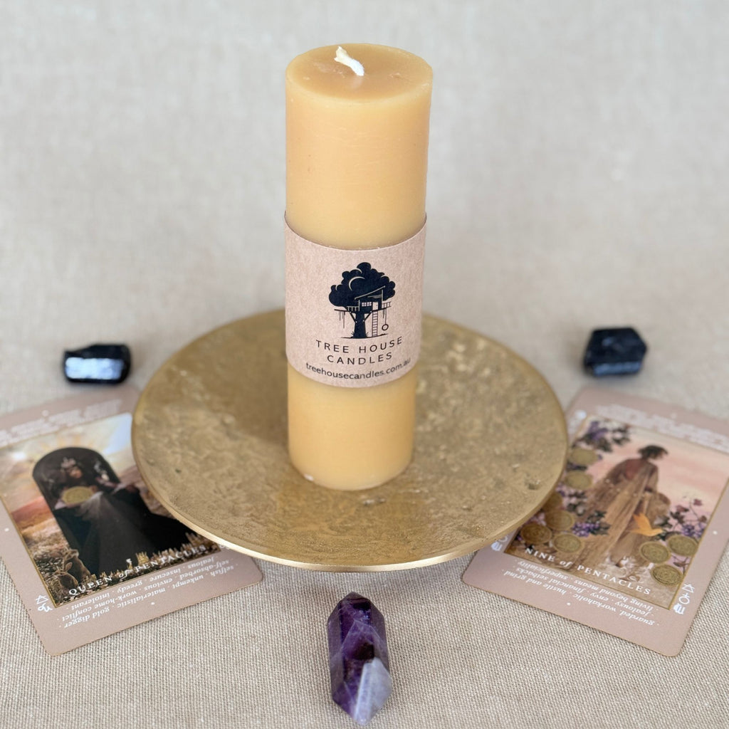 Large Mini Pillar Candle 33-Hour Burn Time | 100% Pure Australian Beeswax 195g