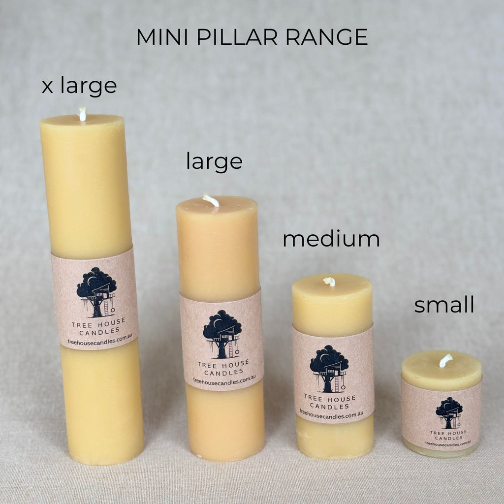 Large Mini Pillar Candle 33-Hour Burn Time | 100% Pure Australian Beeswax 195g