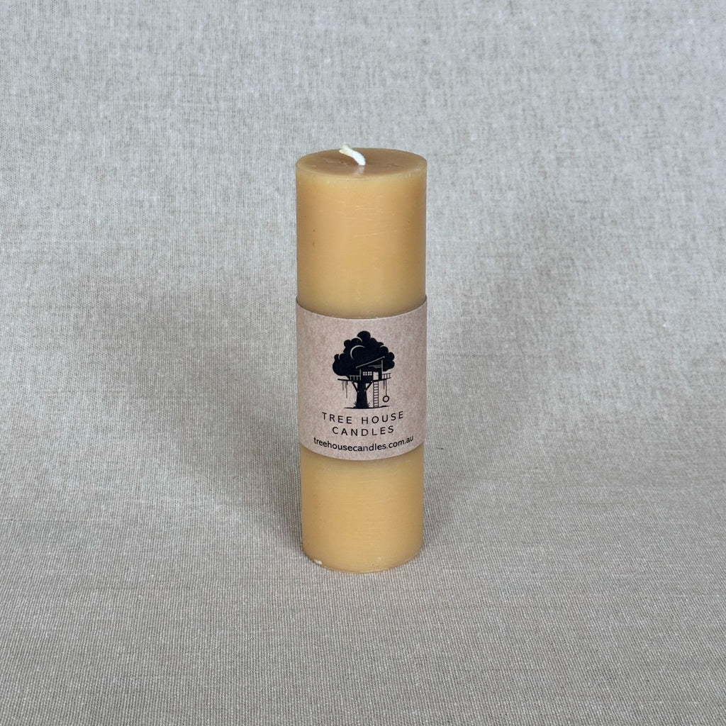 Large Mini Pillar Candle 33-Hour Burn Time | 100% Pure Australian Beeswax 195g
