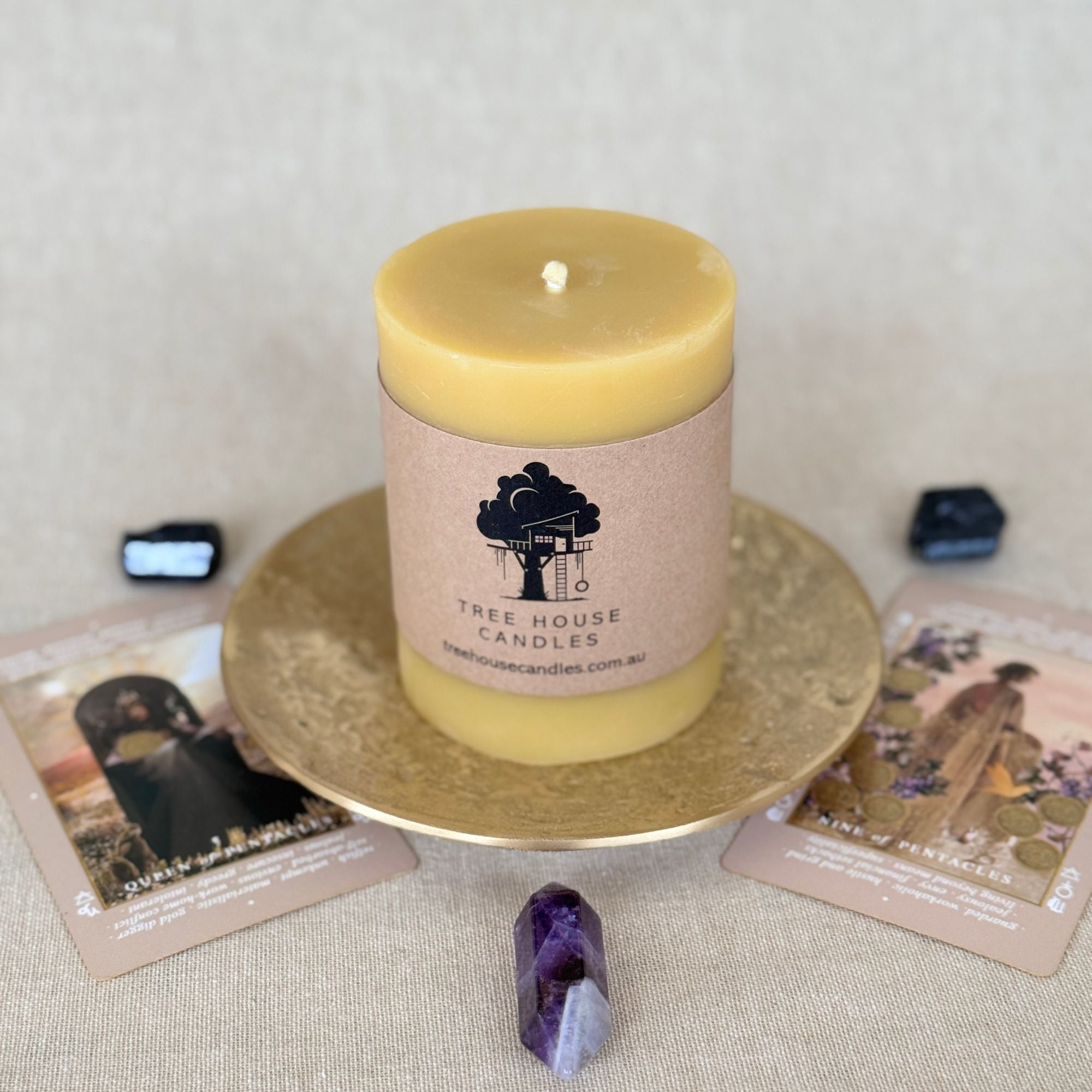 Medium Beeswax Pillar Candle 70-Hour Burn Time | 100% Pure Australian Beeswax 360g