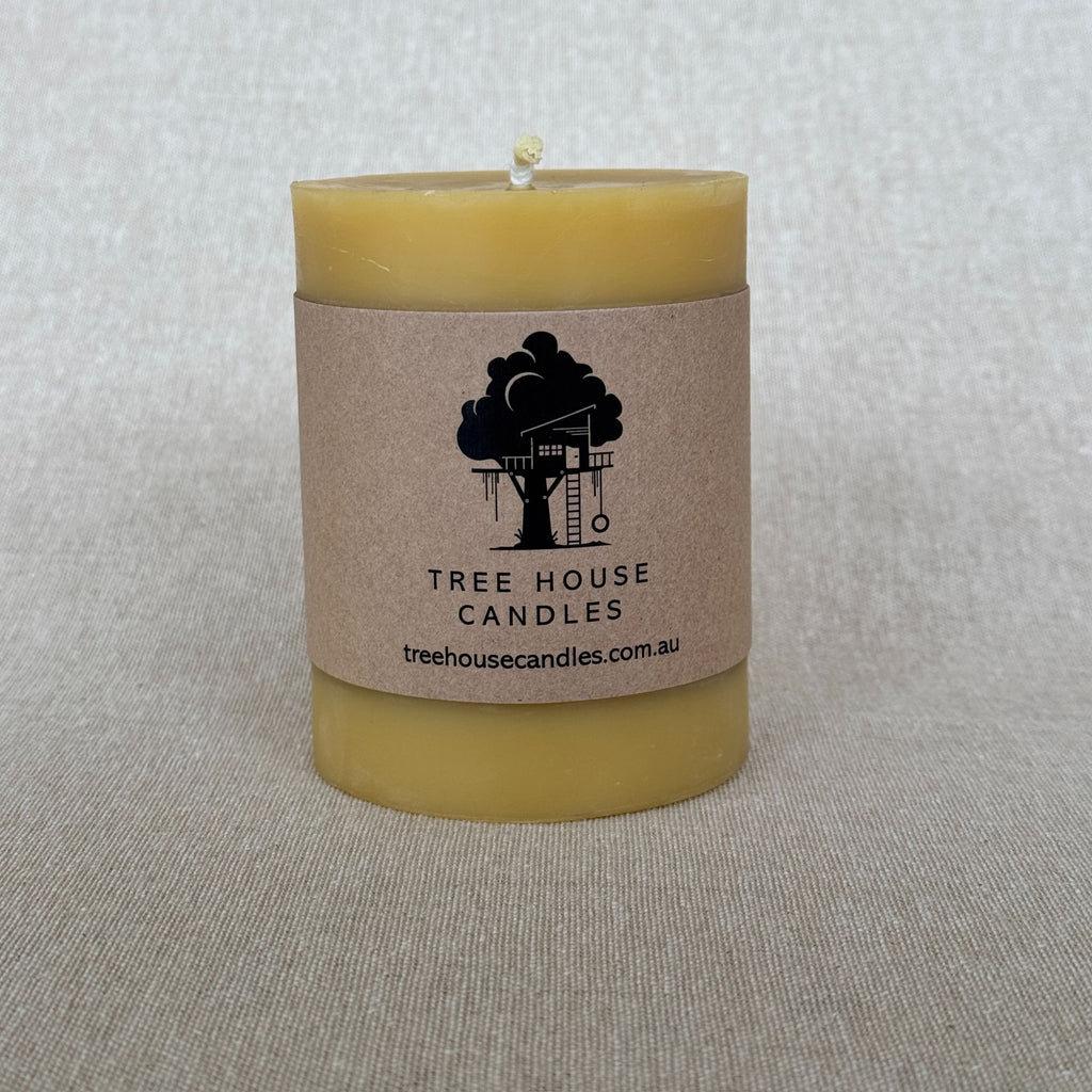 Medium Beeswax Pillar Candle 70-Hour Burn Time | 100% Pure Australian Beeswax 360g