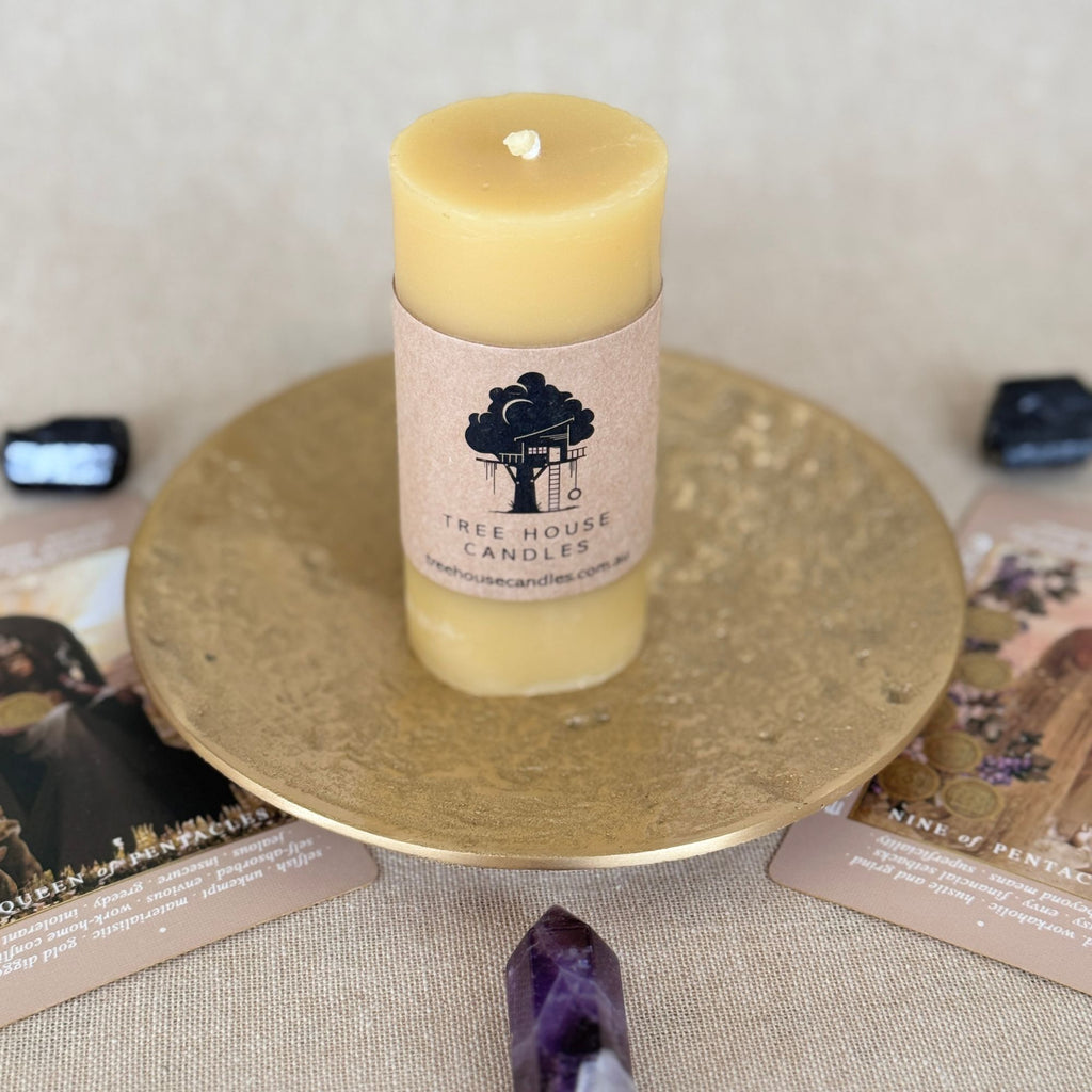 Medium Mini Pillar Candle 22-Hour Burn Time | 100% Pure Australian Beeswax 132g