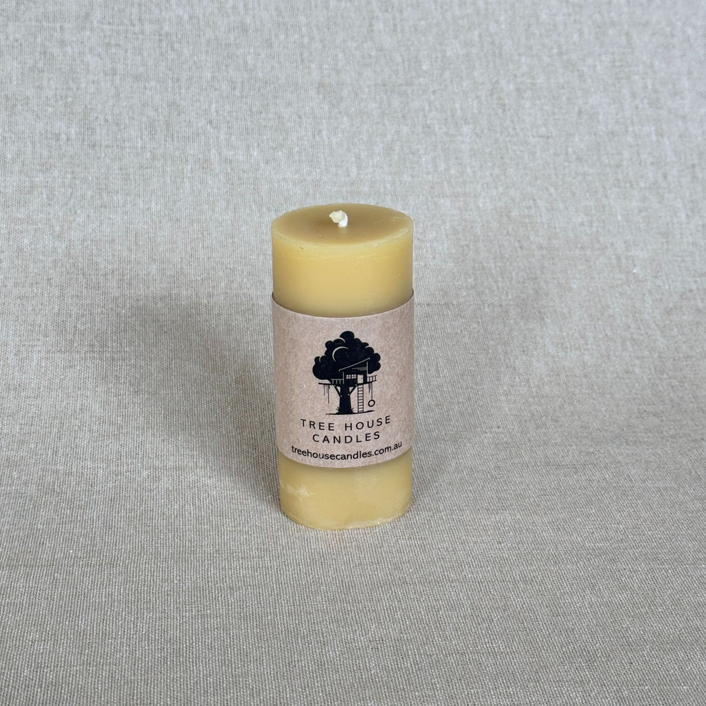 Medium Mini Pillar Candle 22-Hour Burn Time | 100% Pure Australian Beeswax 132g