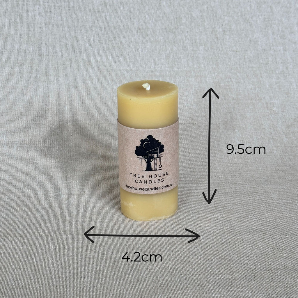 Medium Mini Pillar Candle 22-Hour Burn Time | 100% Pure Australian Beeswax 132g