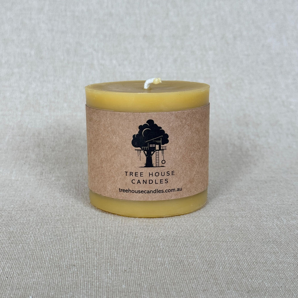 Small Beeswax Pillar Candle 50-Hour Burn Time | 100% Pure Australian Beeswax 270g