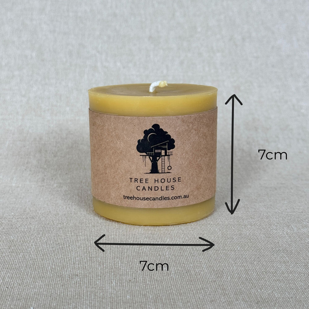 Small Beeswax Pillar Candle 50-Hour Burn Time | 100% Pure Australian Beeswax 270g