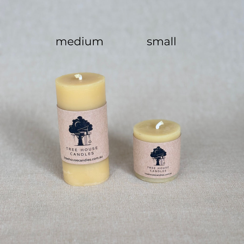 Small Mini Pillar Candle 11-Hour Burn Time | 100% Pure Australian Beeswax 67g